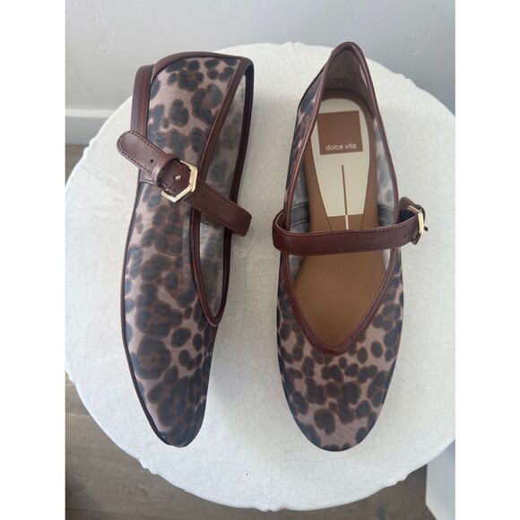 Dolce Vita Shoes - SOLD Dolce Vita ROSLYN Mesh Leopard Print Brown Mary Jane Ballet Flats Size 7